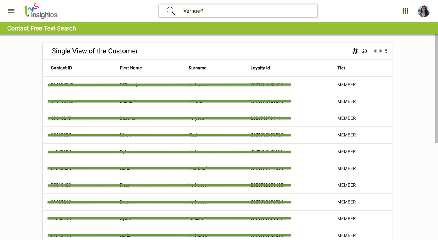 Customer Viewer - Free text Search