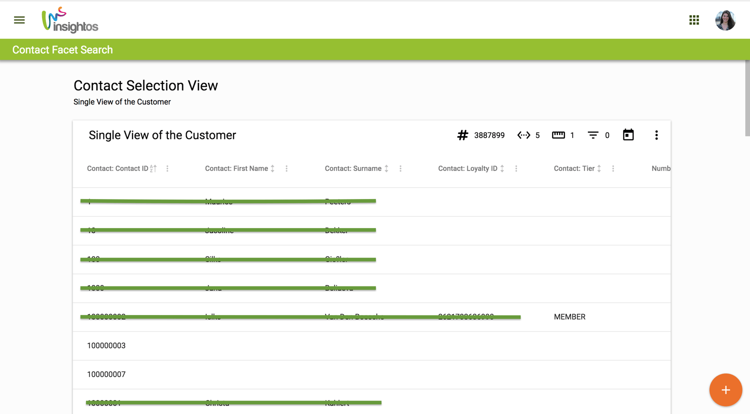 Customer Viewer - Facet Search