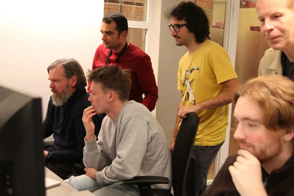 Colleagues learning together at Crystalloids