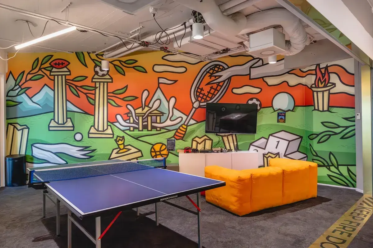 The game room at the Crystalloids office